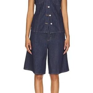 Agolde Nolan Dark Indigo Denim Bermuda Shorts